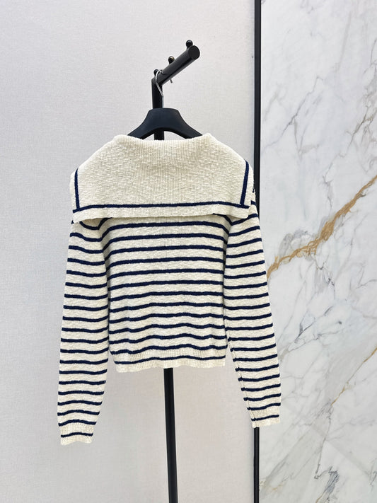 26FW New Navy-Style Wide-Collar Cardigan 🖤