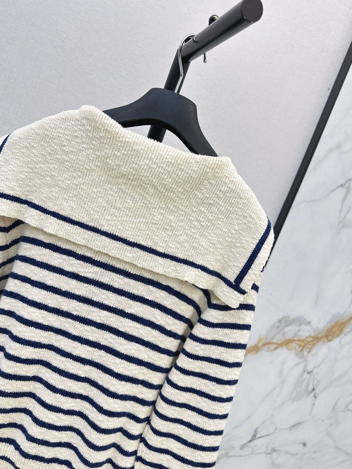 26FW New Navy-Style Wide-Collar Cardigan 🖤