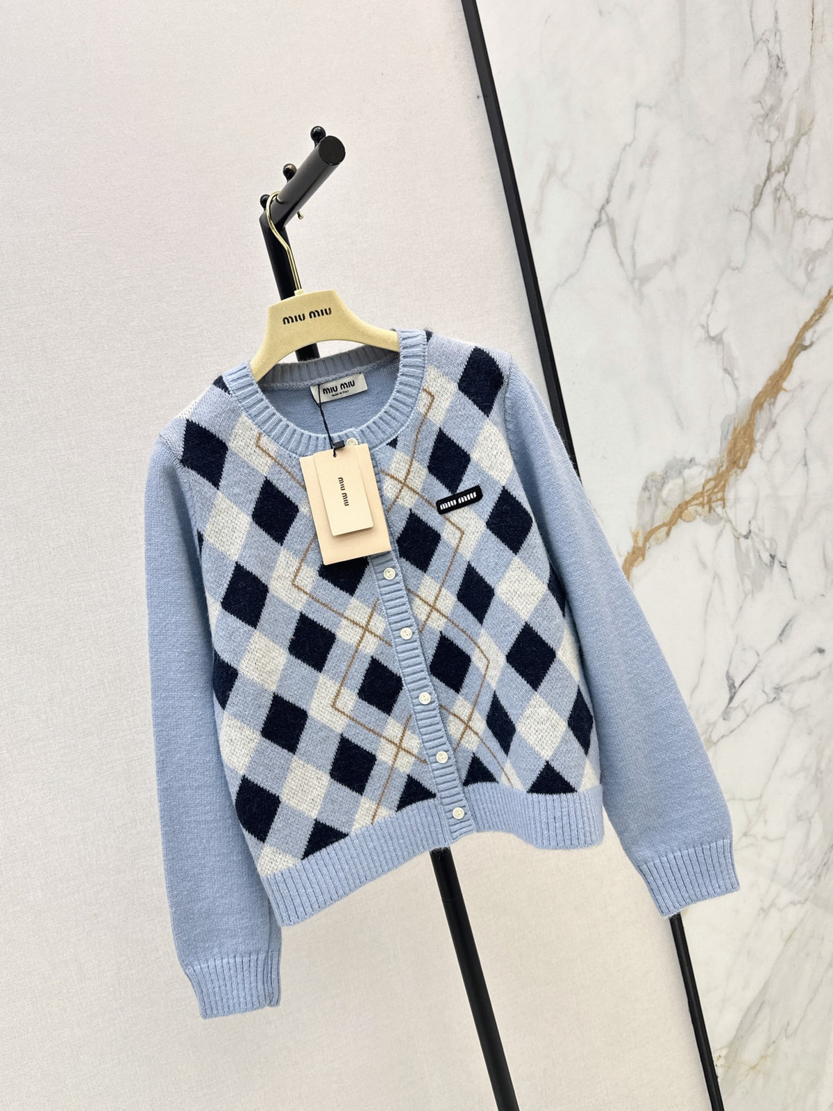 26FW New Quilted Jacquard Crew-Neck Cardigan 🩶