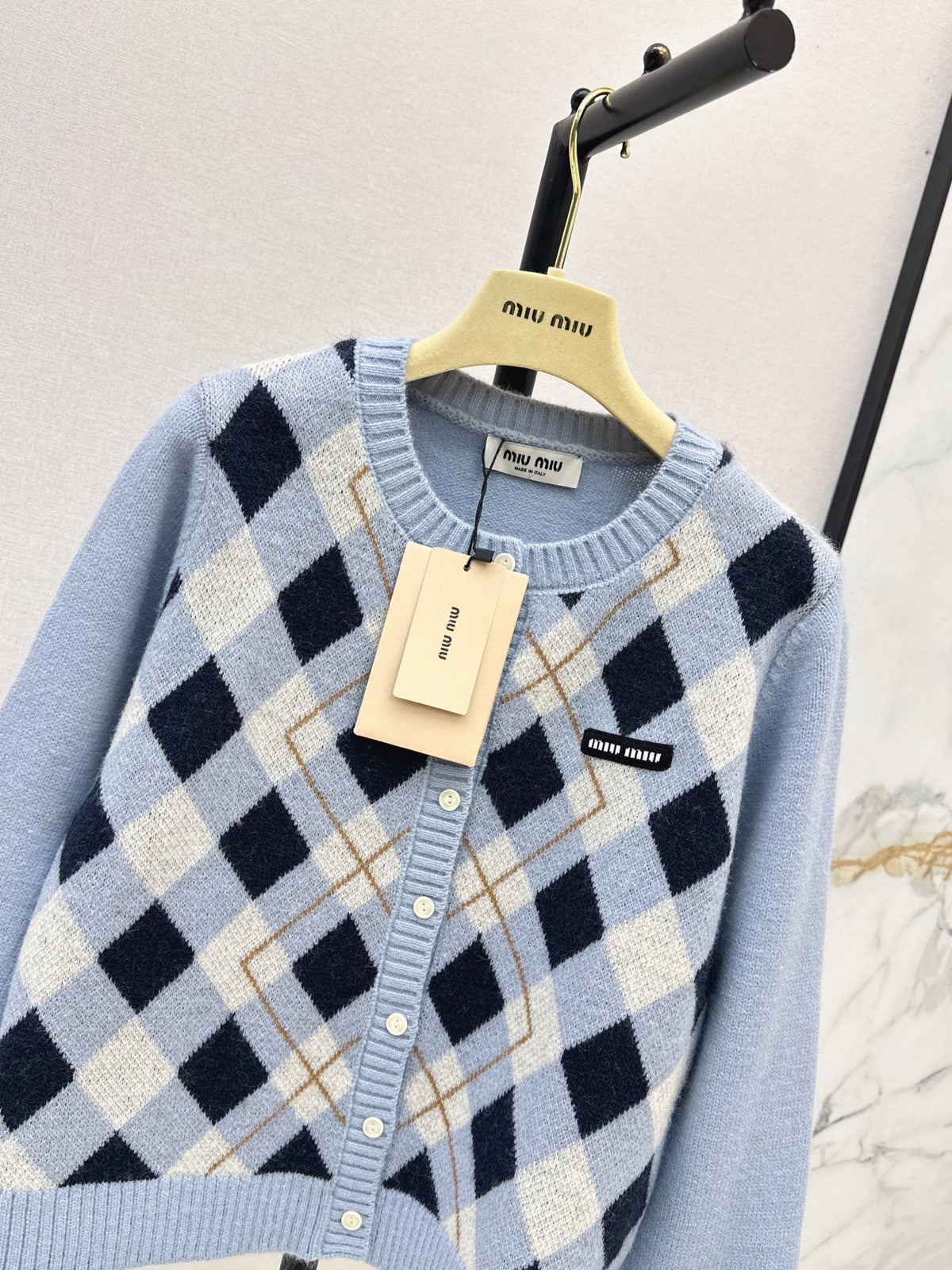 26FW New Quilted Jacquard Crew-Neck Cardigan 🩶