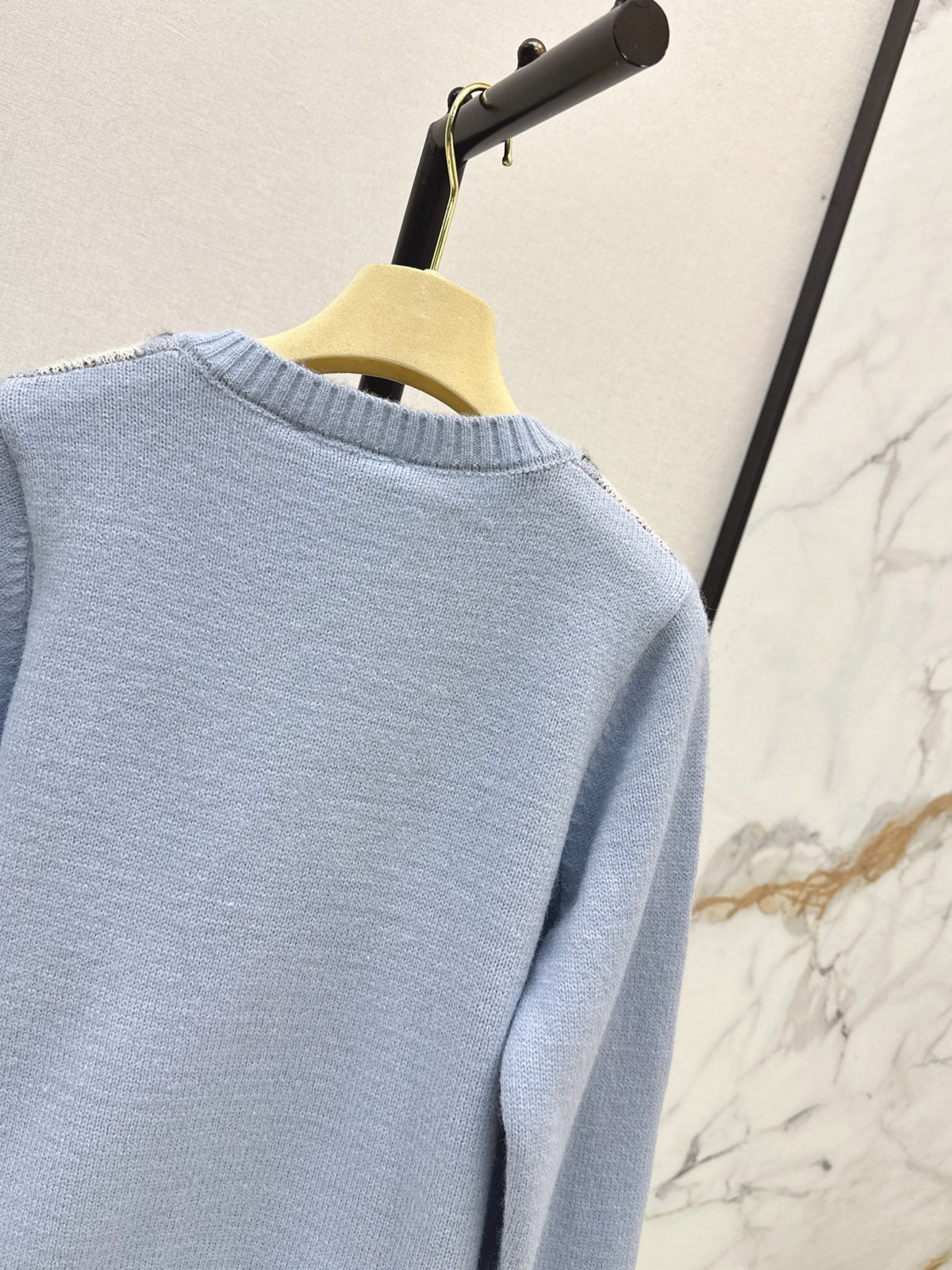 26FW New Quilted Jacquard Crew-Neck Cardigan 🩶