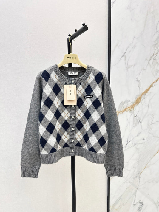 26FW New Quilted Jacquard Crew-Neck Cardigan 🩶