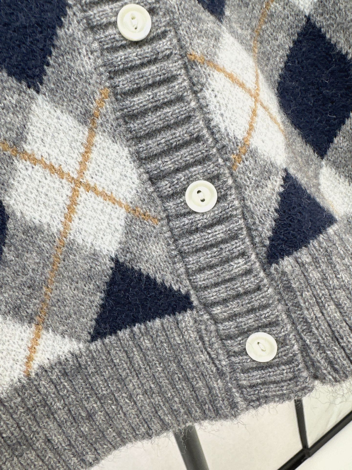26FW New Quilted Jacquard Crew-Neck Cardigan 🩶