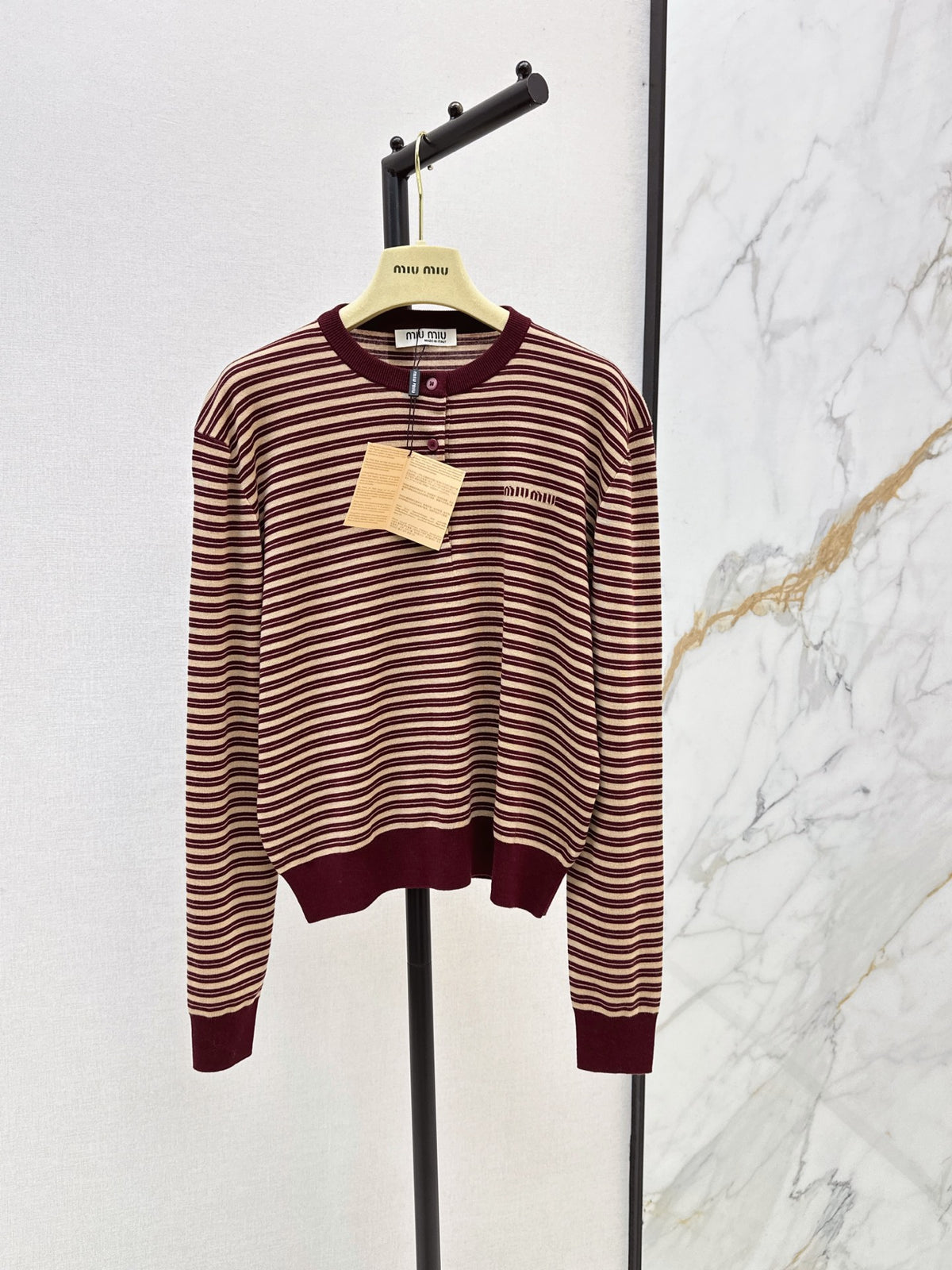 26FW New Color-Block Striped Crew-Neck Knit Top 🖤