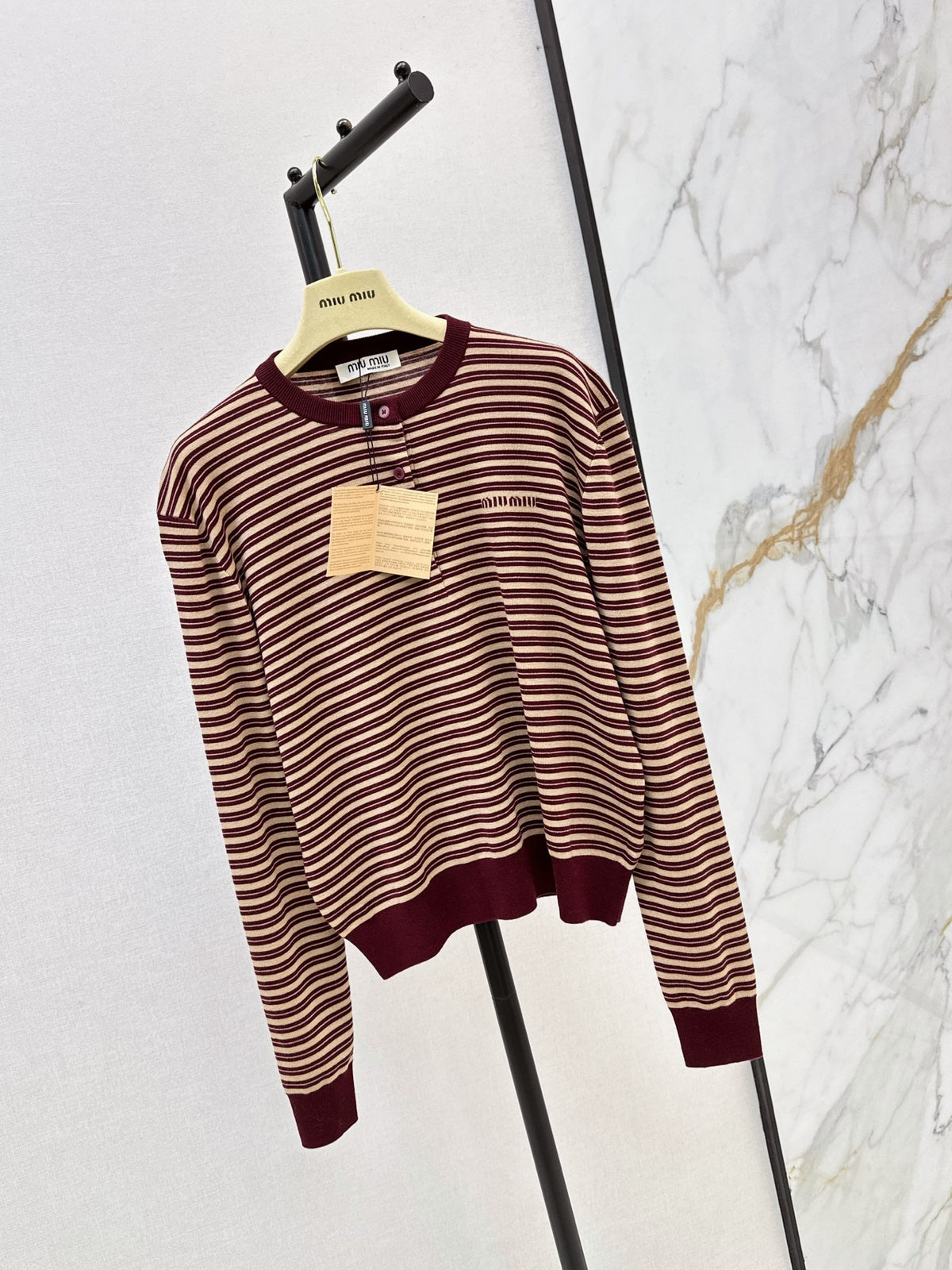 26FW New Color-Block Striped Crew-Neck Knit Top 🖤