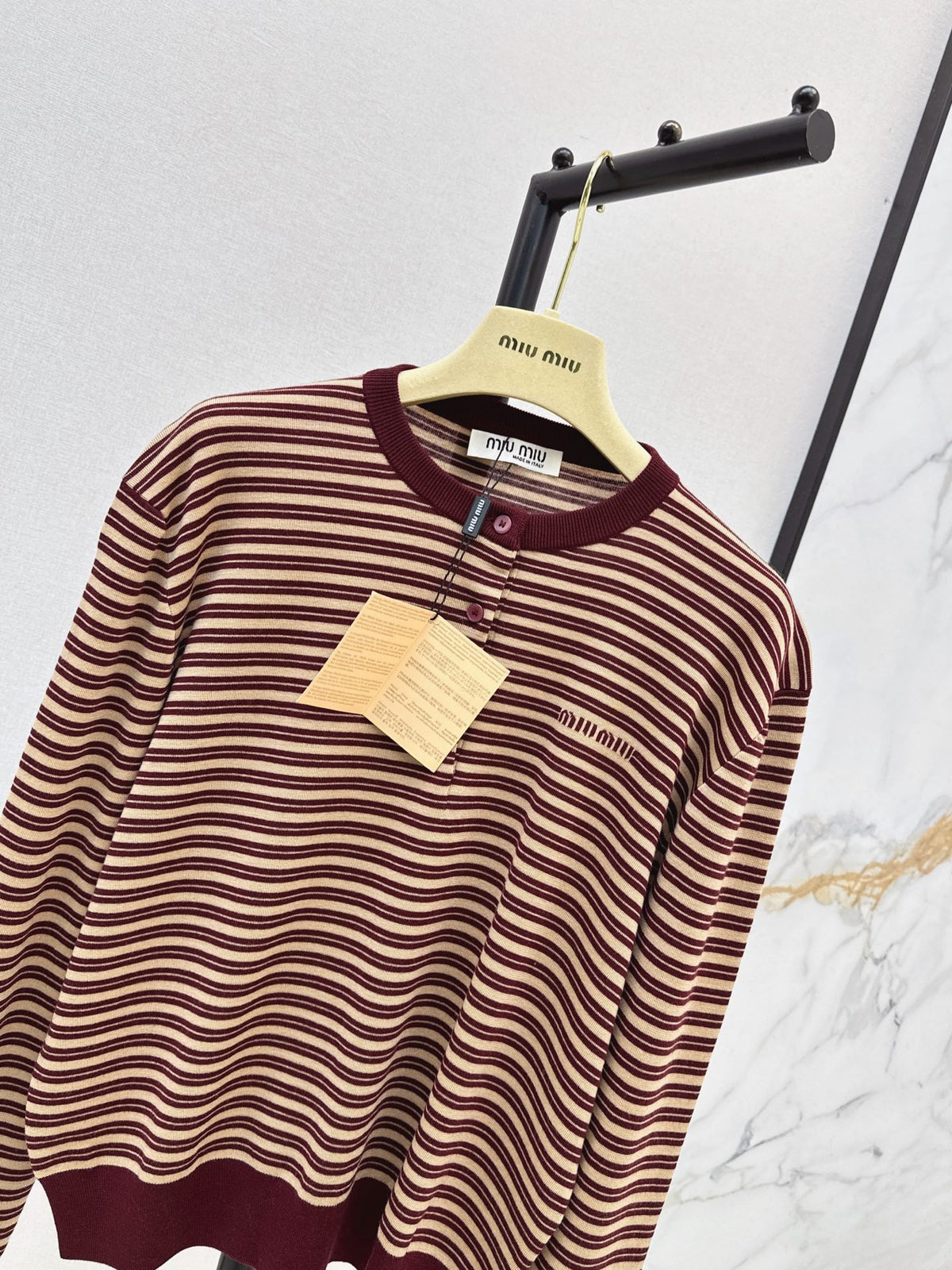 26FW New Color-Block Striped Crew-Neck Knit Top 🖤