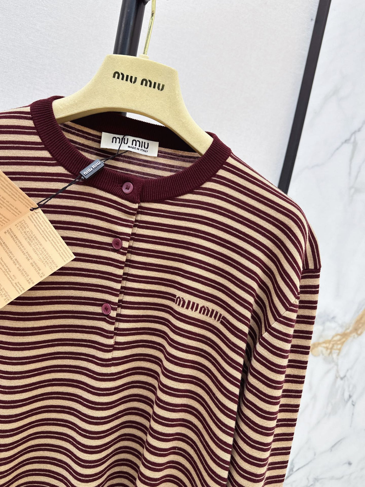 26FW New Color-Block Striped Crew-Neck Knit Top 🖤