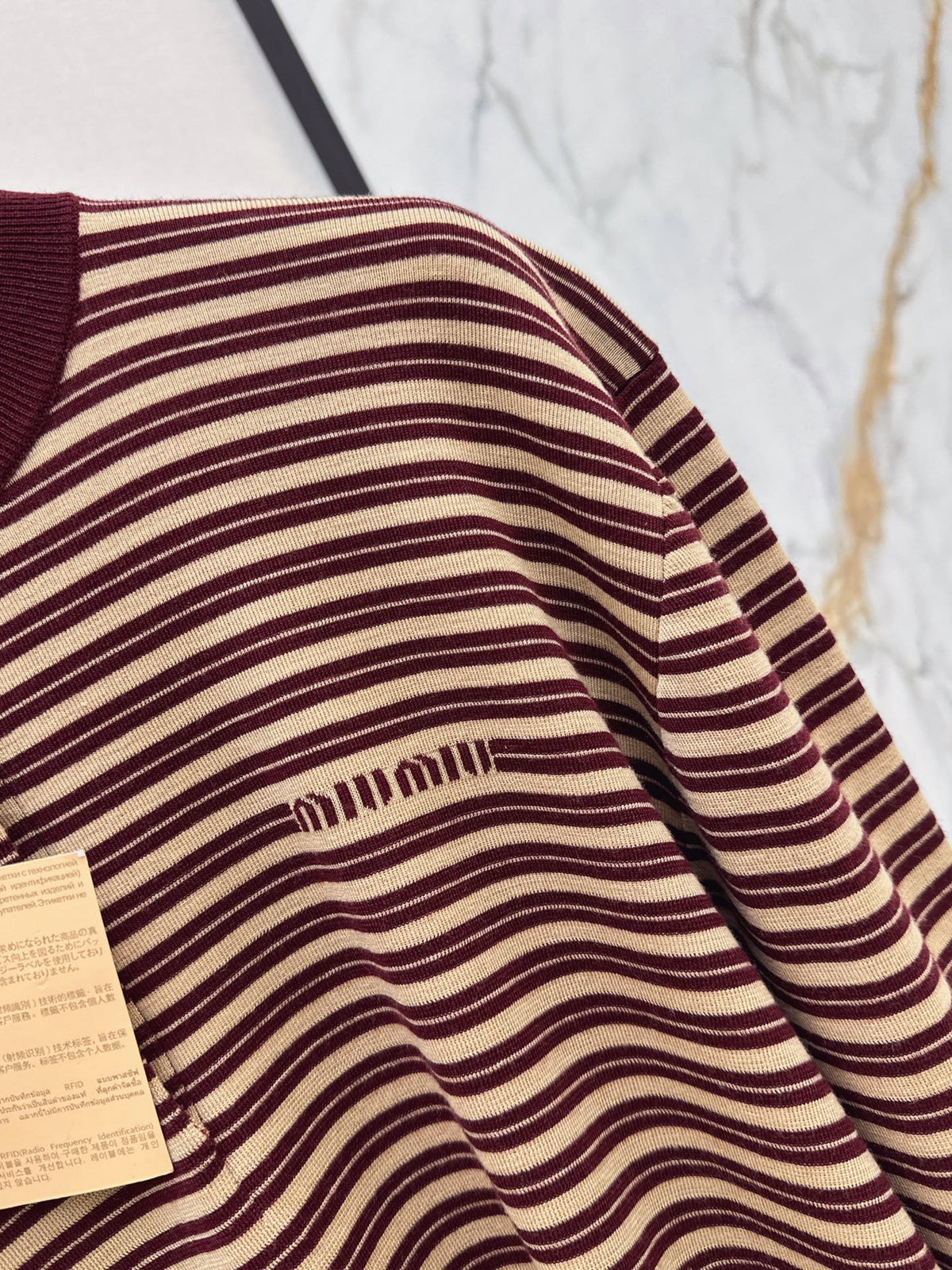 26FW New Color-Block Striped Crew-Neck Knit Top 🖤