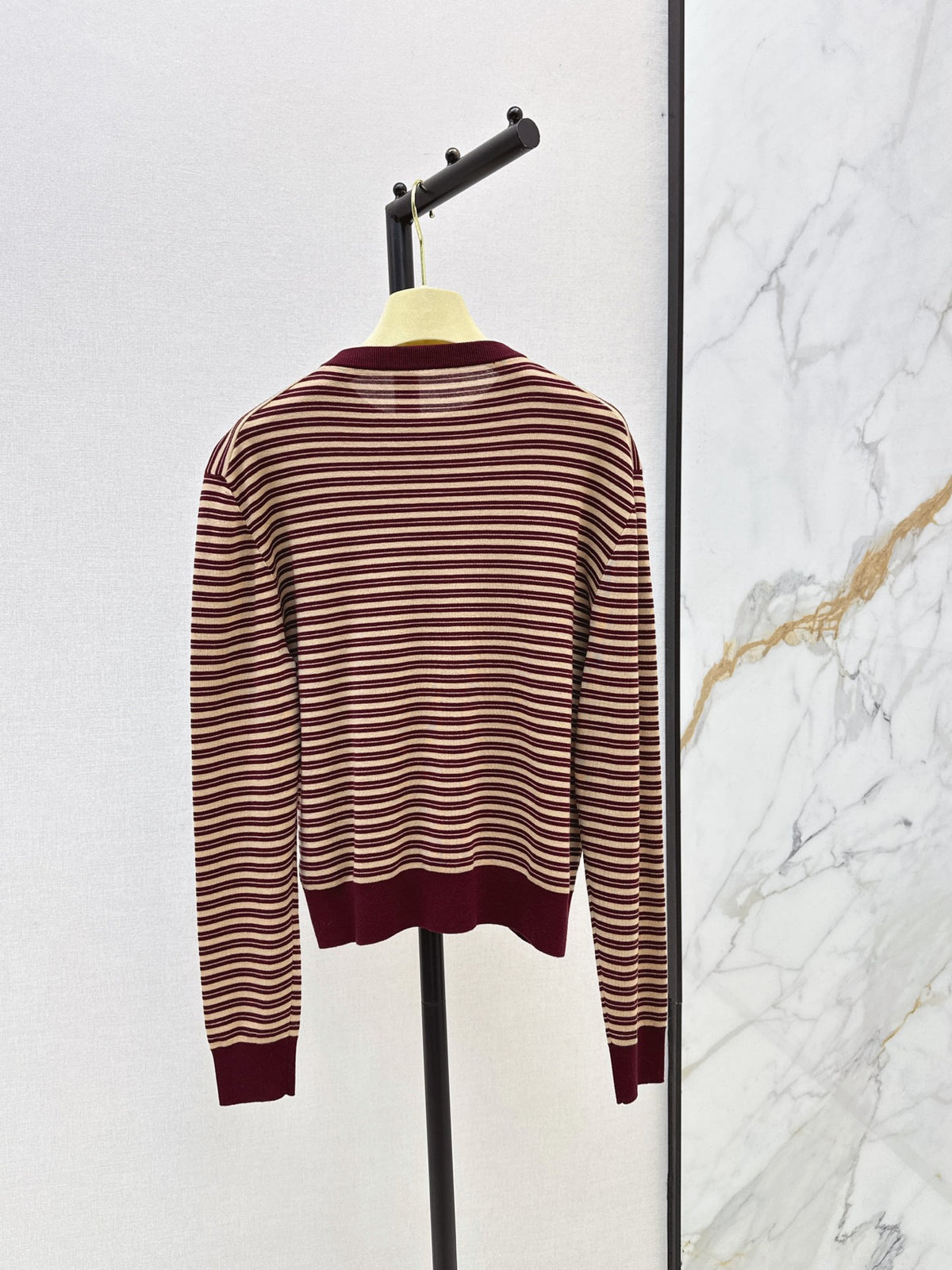 26FW New Color-Block Striped Crew-Neck Knit Top 🖤