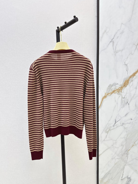 26FW New Color-Block Striped Crew-Neck Knit Top 🖤