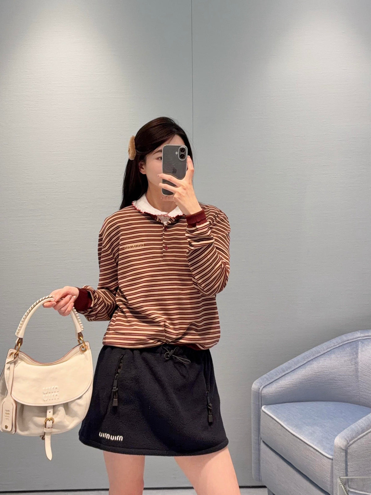 26FW New Color-Block Striped Crew-Neck Knit Top 🖤