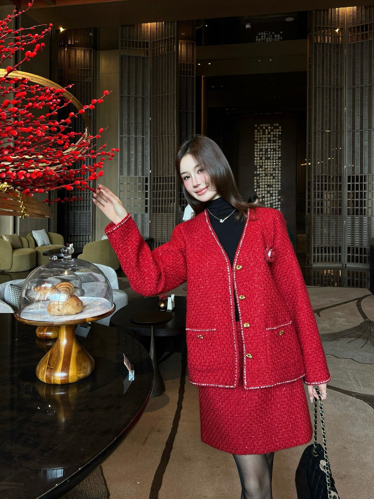 🎄Xmas🎄26FW New Year Limited Edition: Red V-Neck Knitted Jacket ❤️