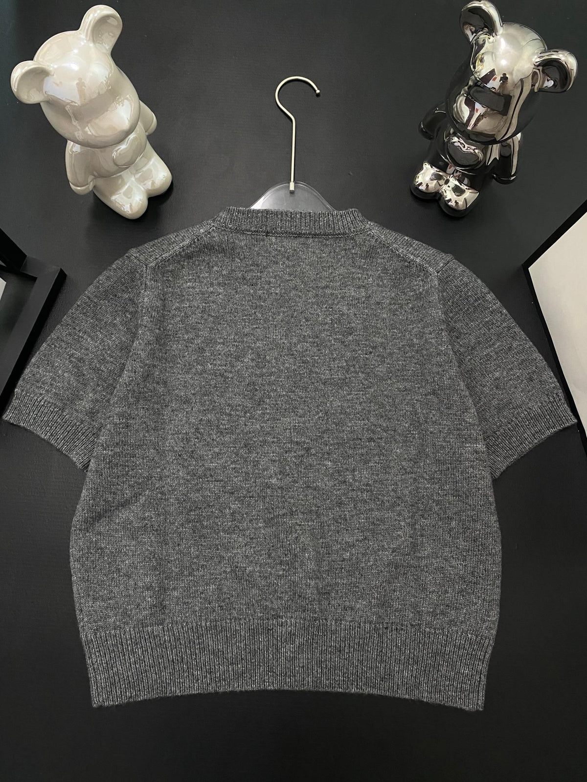 🔥Highest Quality🔥26FW New Letter-Embroidered Short-Sleeve Knit Sweater 🩶
