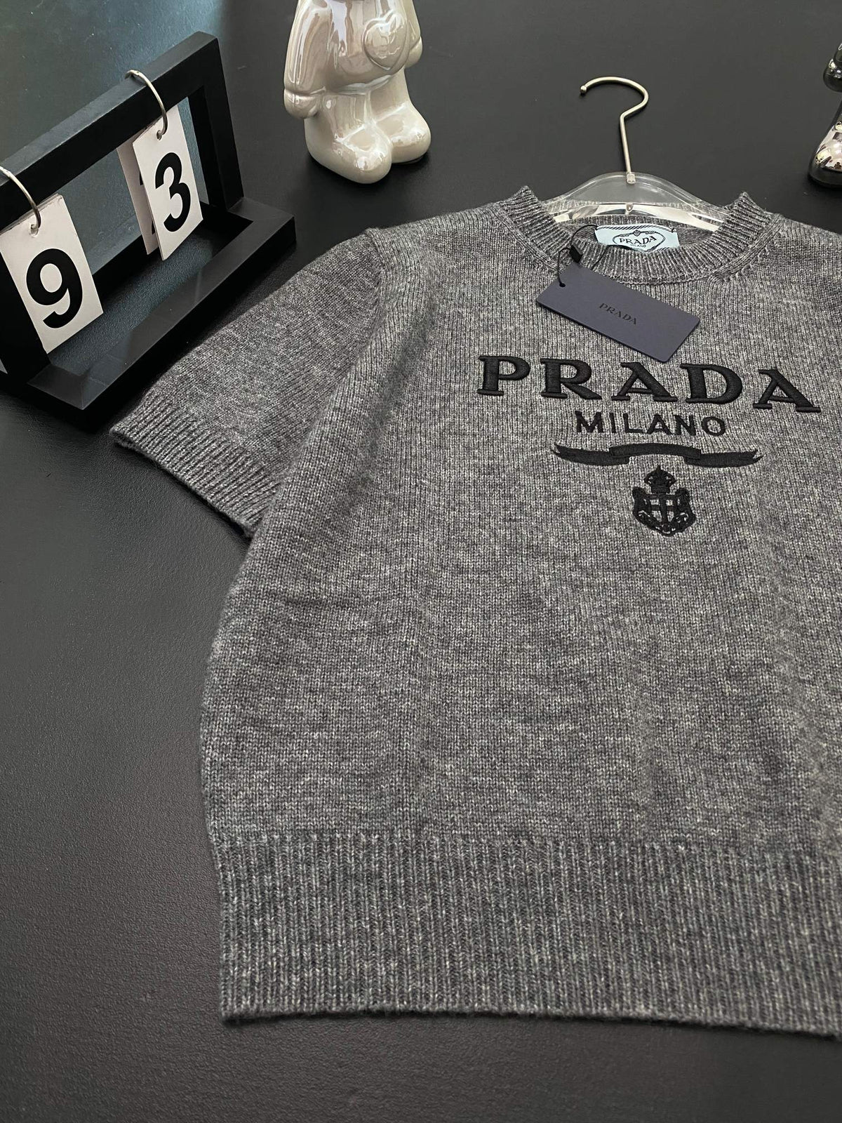 🔥Highest Quality🔥26FW New Letter-Embroidered Short-Sleeve Knit Sweater 🩶