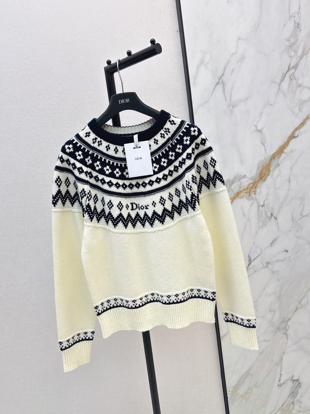 🎄Xmas🎄26FW New Ski Collection Fair Isle Crewneck Sweater 🤍🖤