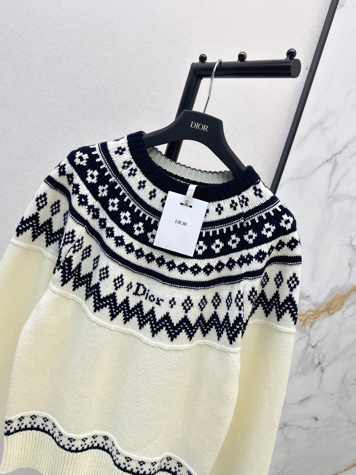 🎄Xmas🎄26FW New Ski Collection Fair Isle Crewneck Sweater 🤍🖤