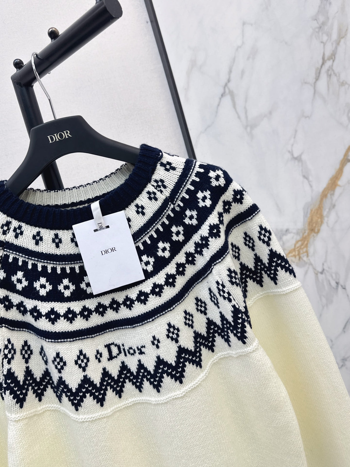 🎄Xmas🎄26FW New Ski Collection Fair Isle Crewneck Sweater 🤍🖤