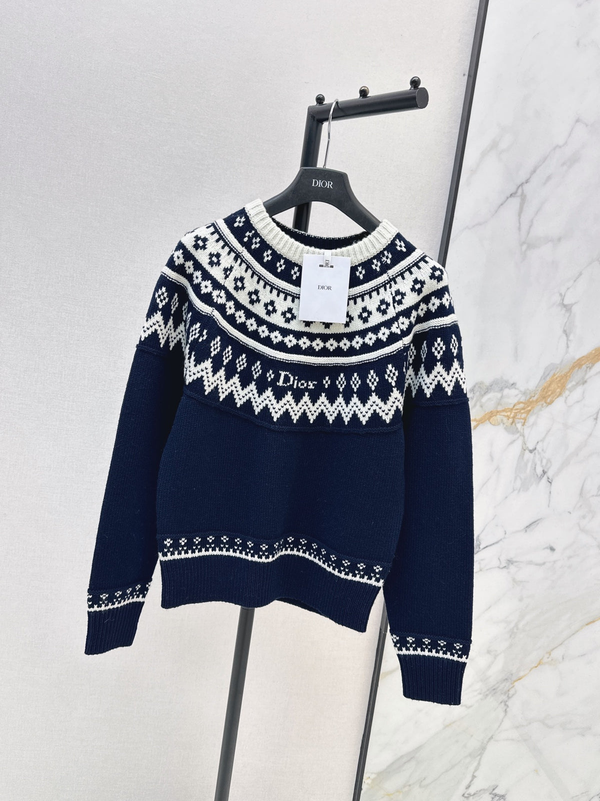 🎄Xmas🎄26FW New Ski Collection Fair Isle Crewneck Sweater 🤍🖤