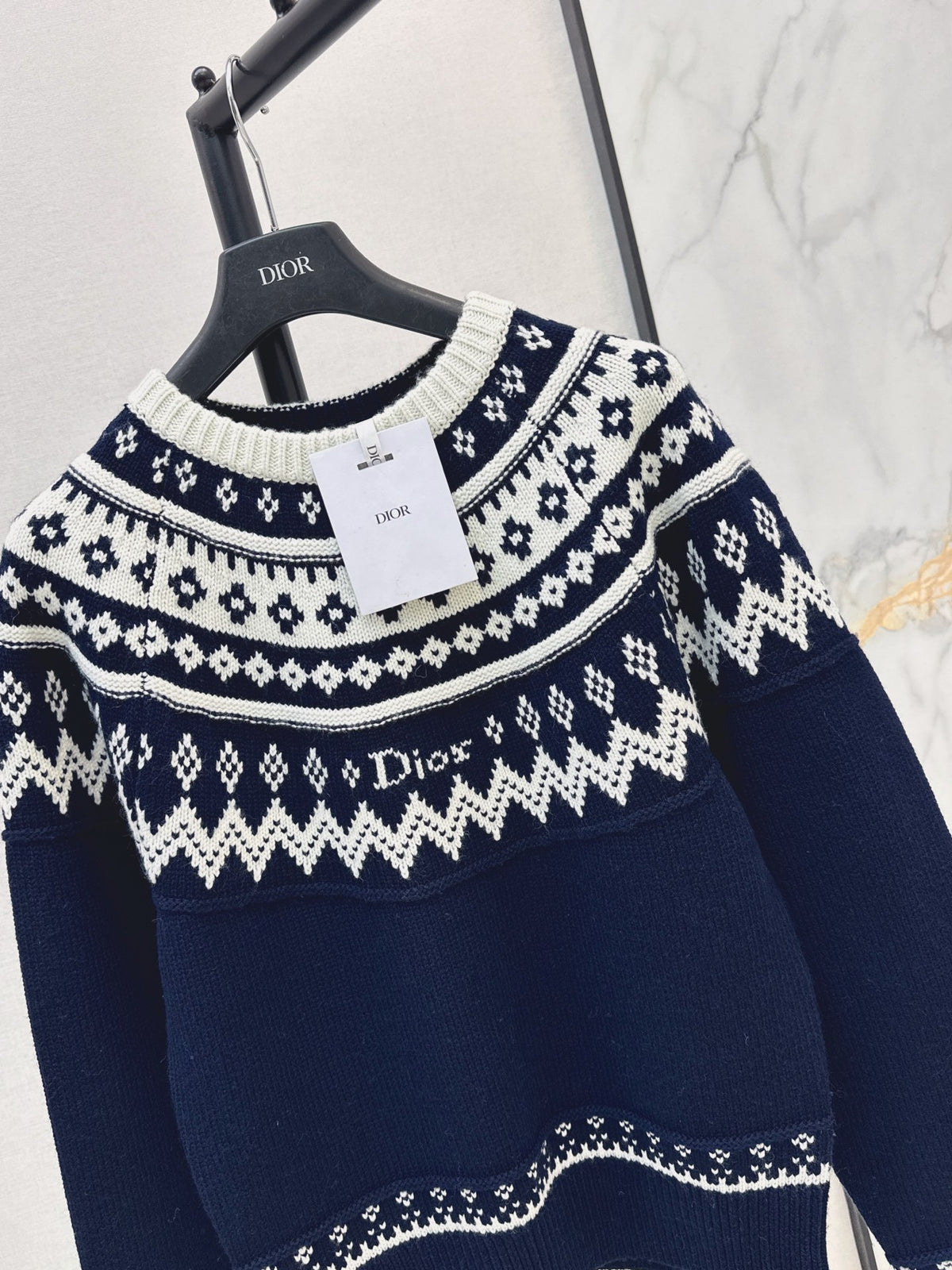 🎄Xmas🎄26FW New Ski Collection Fair Isle Crewneck Sweater 🤍🖤