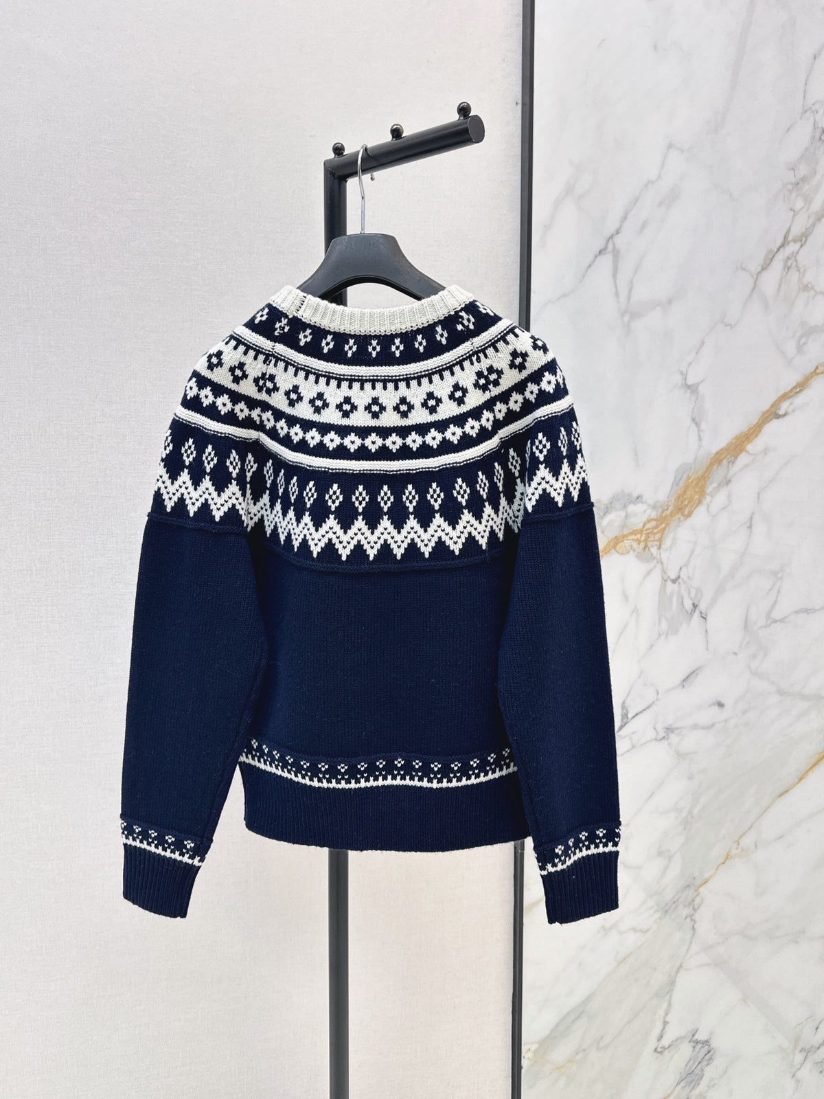 🎄Xmas🎄26FW New Ski Collection Fair Isle Crewneck Sweater 🤍🖤