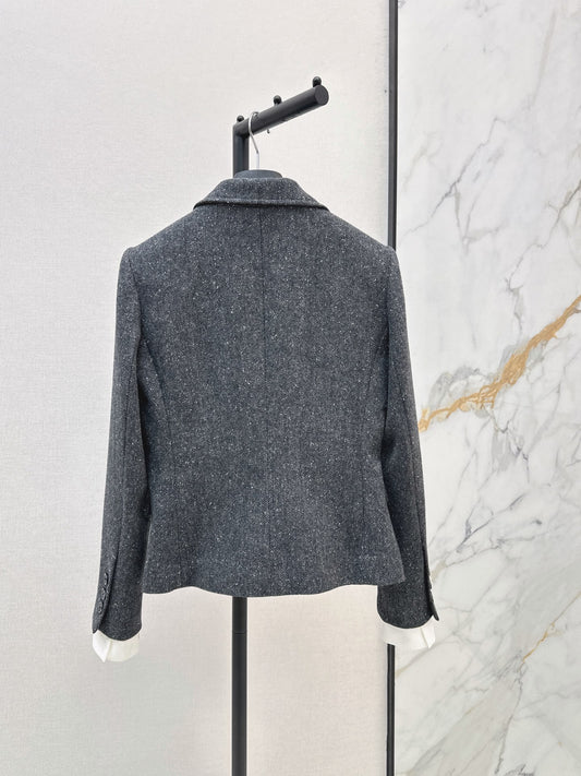 26FW New Grey Wool Tailored Cropped Jacket 🩶