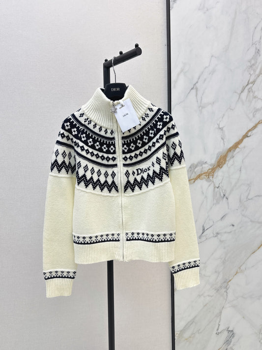 🎄Xmas🎄26FW New Ski Collection: Stand-Collar Wool Cardigan 🤍🖤