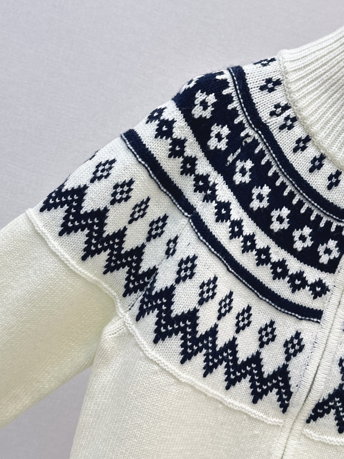 🎄Xmas🎄26FW New Ski Collection: Stand-Collar Wool Cardigan 🤍🖤