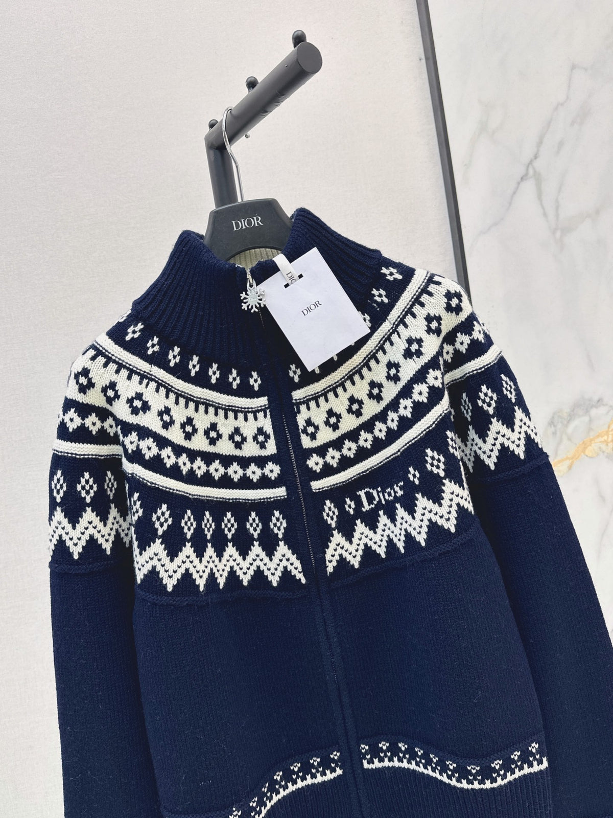 🎄Xmas🎄26FW New Ski Collection: Stand-Collar Wool Cardigan 🤍🖤
