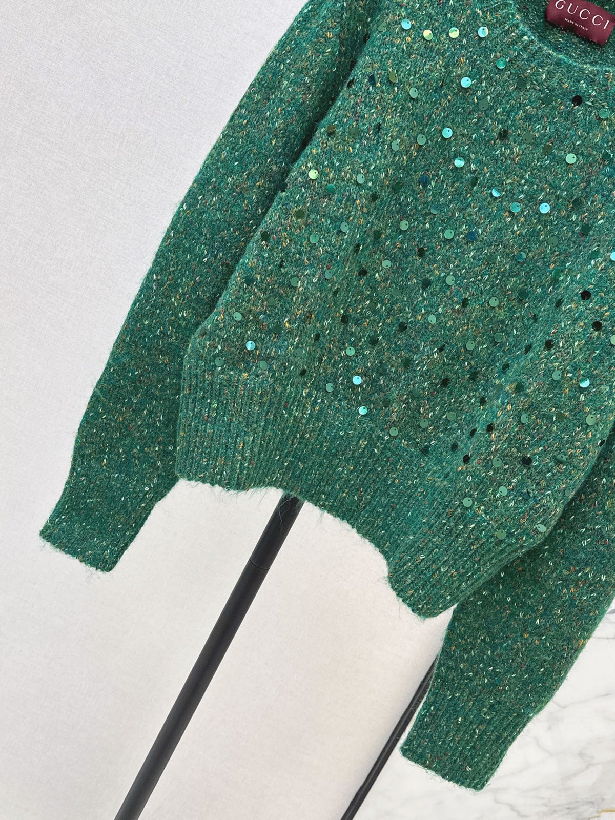 26FW New Sequin-Yarn Crewneck Knit Sweater 🤍💚🤎
