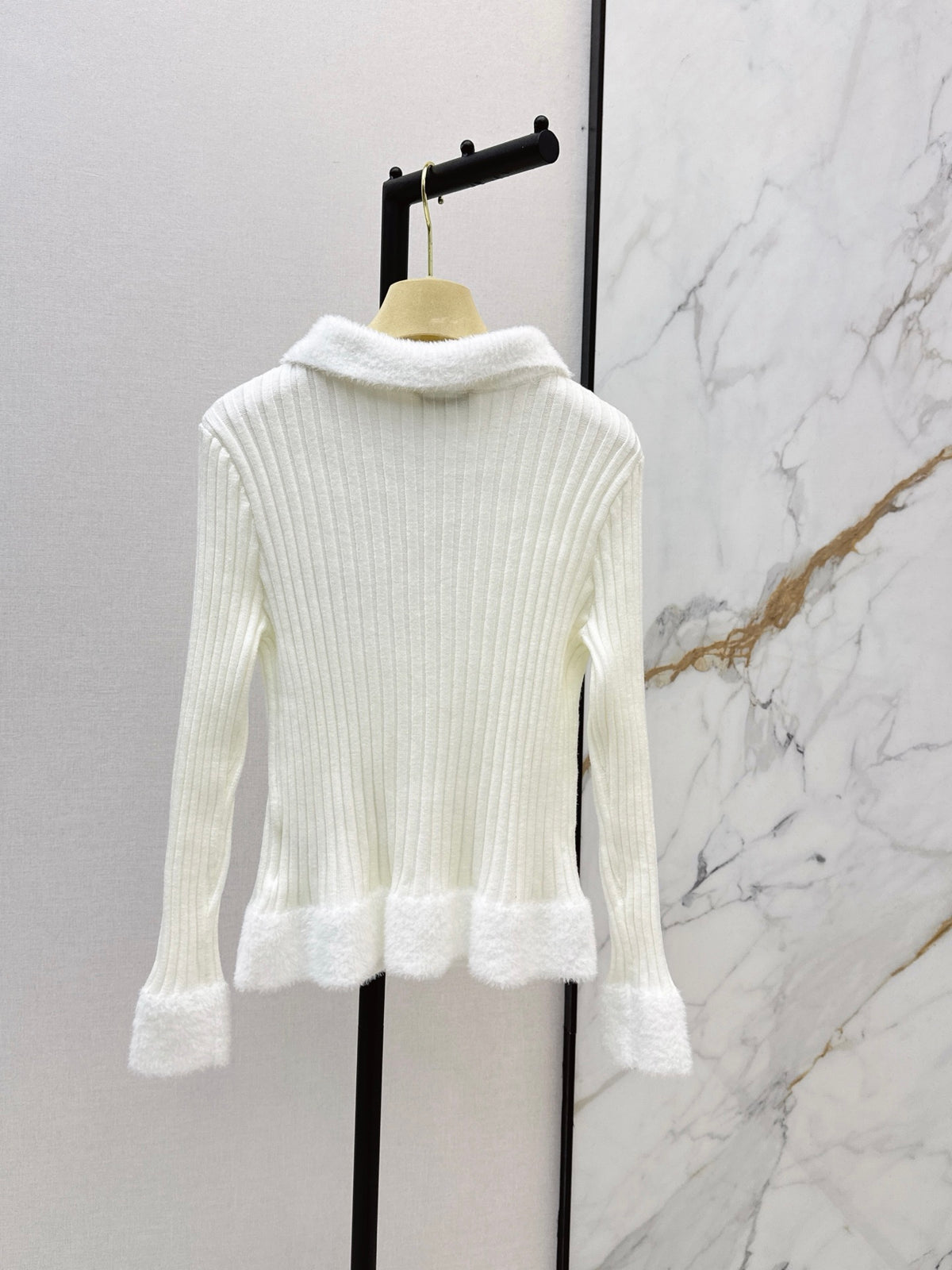 26FW New Color-Block Lapel Knit Cardigan 🤍