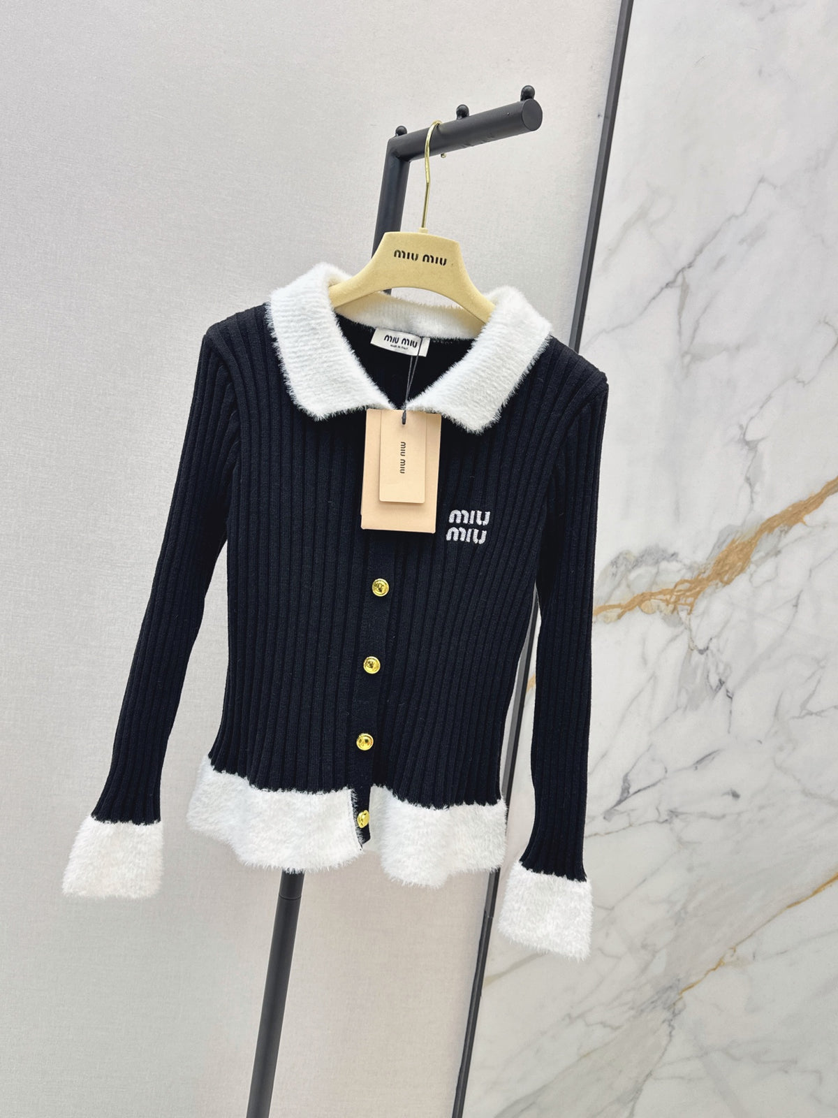 26FW New Color-Block Lapel Knit Cardigan 🤍