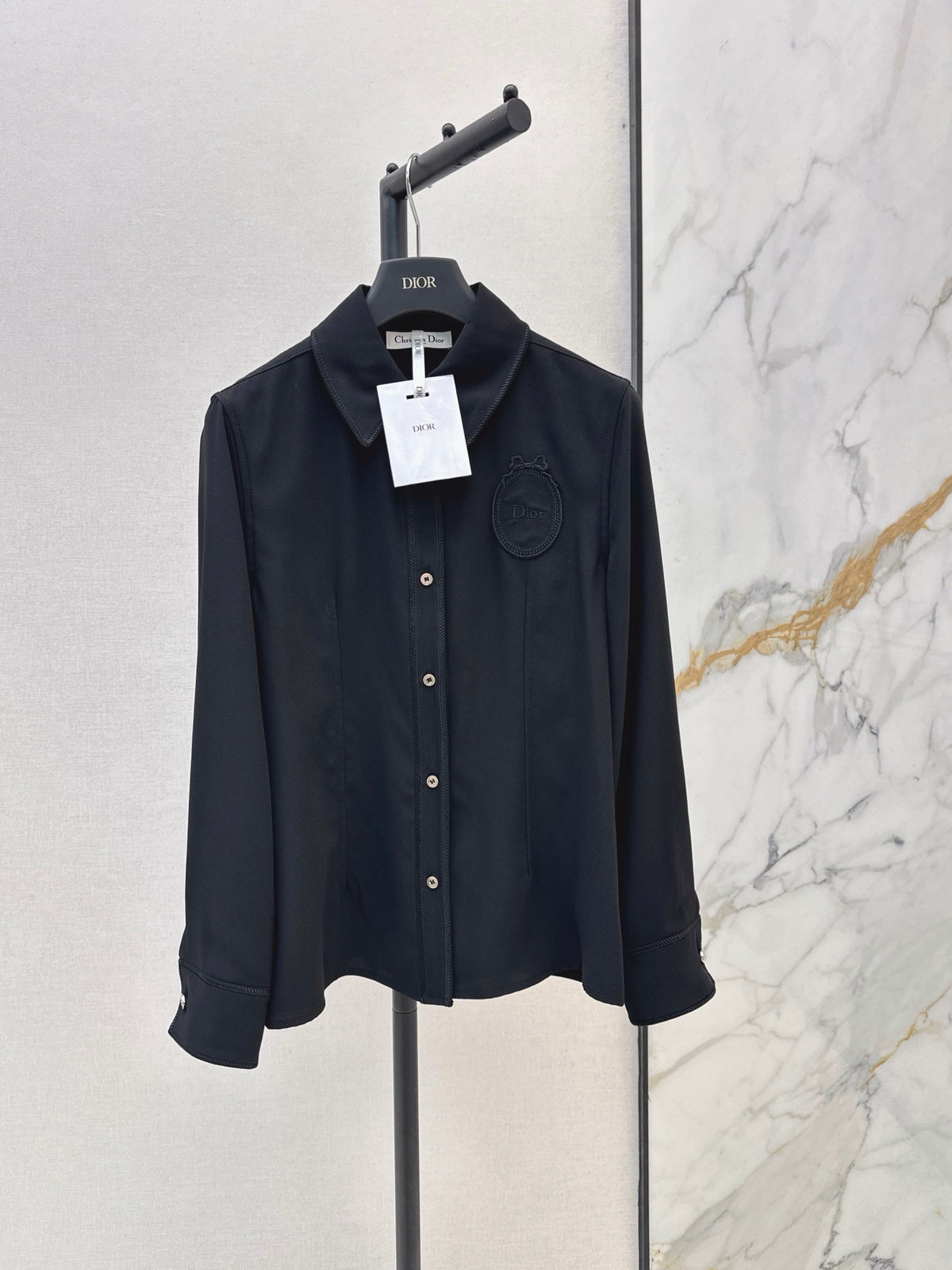 26FW New Embroidered-Detail Collared Shirt 🖤