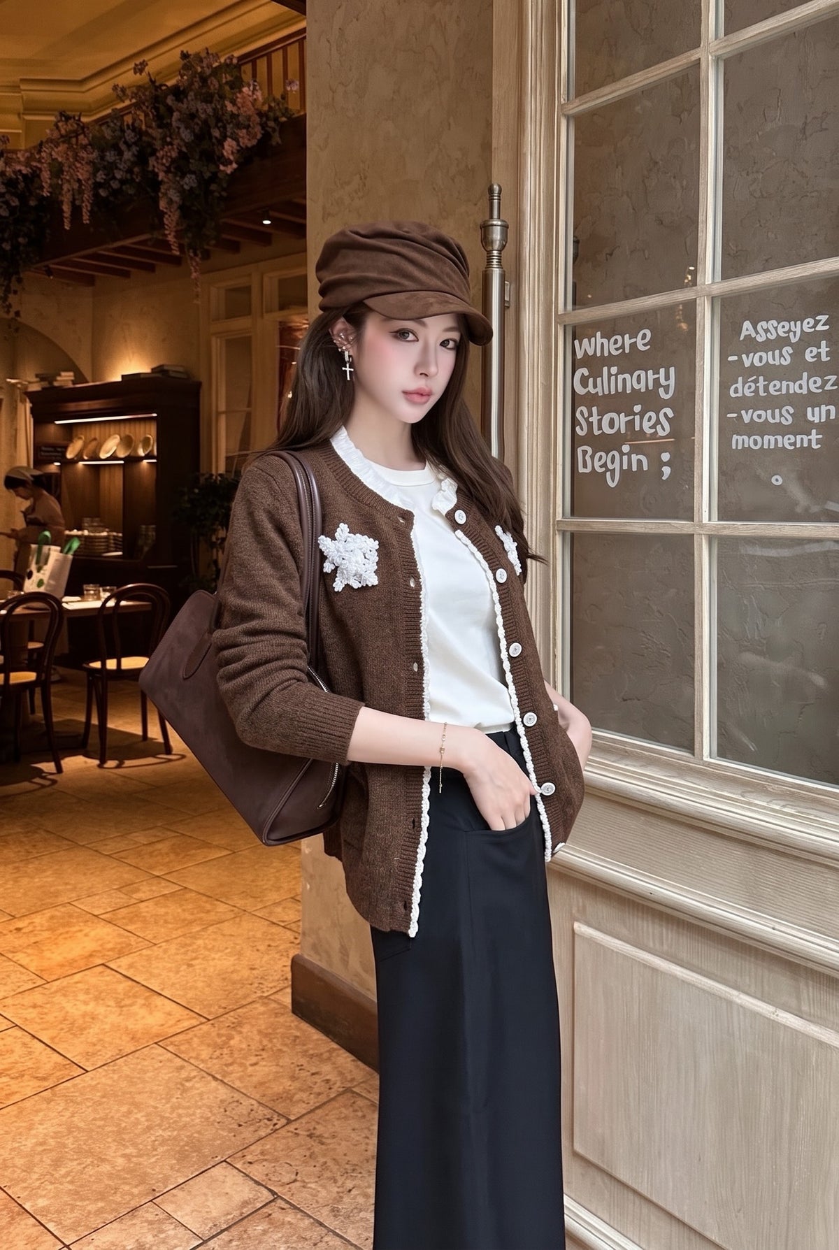 26FW New Crew-Neck Knitted Cardigan 🤎🖤