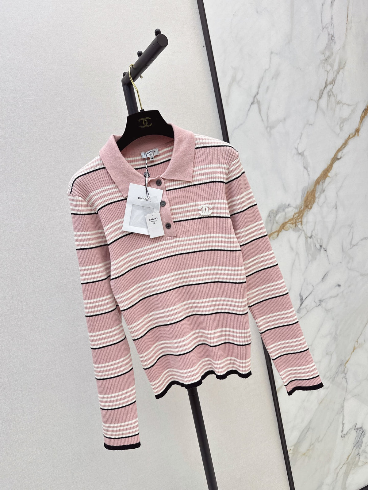 26FW New Striped Collared Knit 🩷🩵