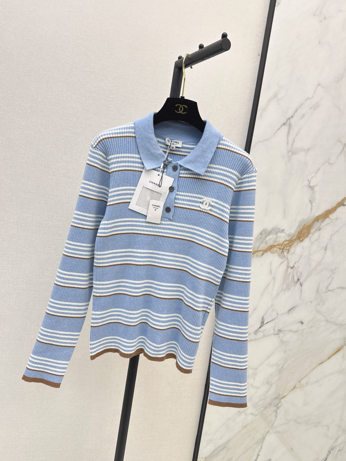 26FW New Striped Collared Knit 🩷🩵