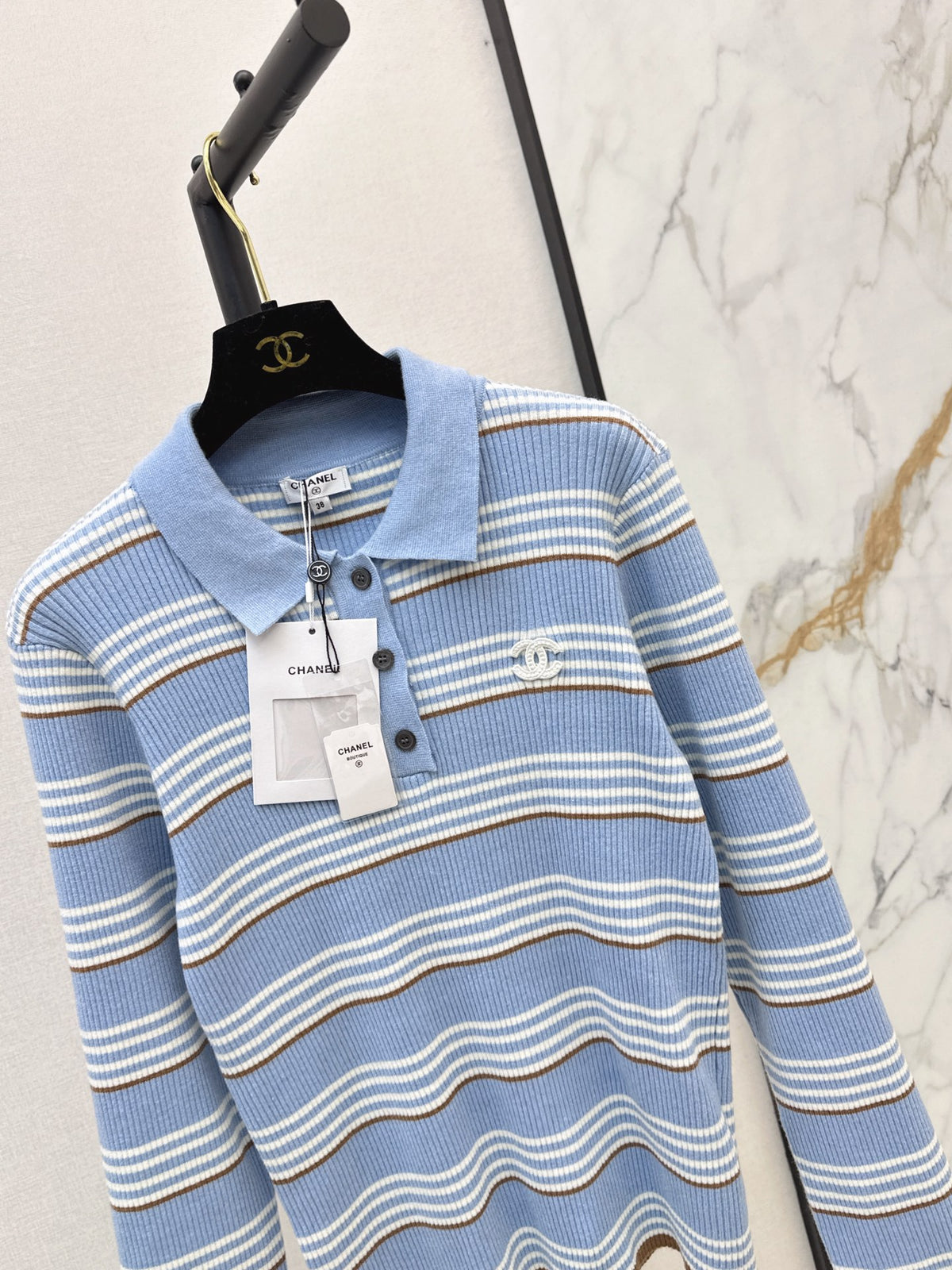 26FW New Striped Collared Knit 🩷🩵