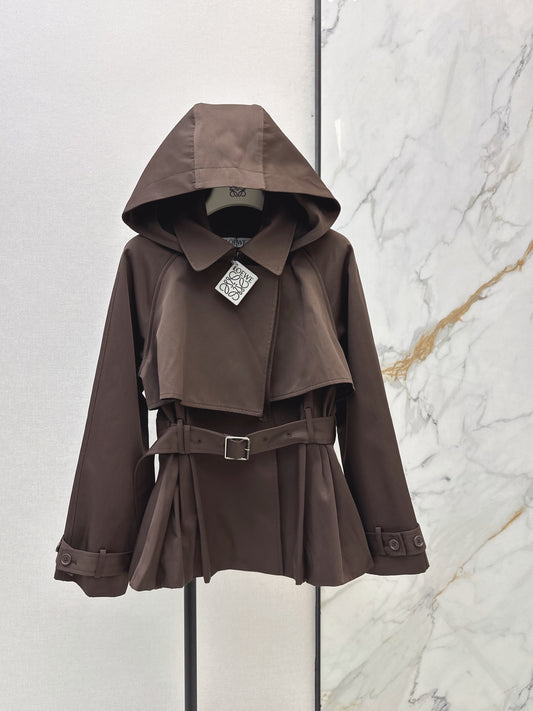 26FW New Chestnut Brown Hooded Trench Coat 🤎