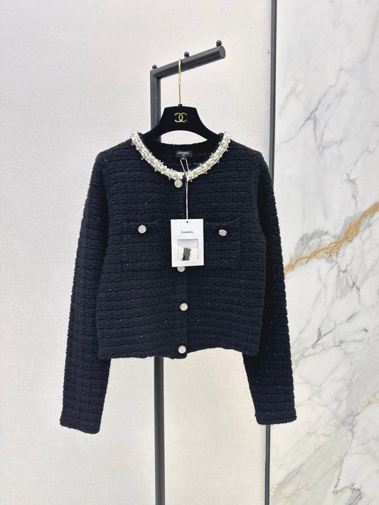 26FW New Hand-Beaded Knit Cardigan 🤍🖤