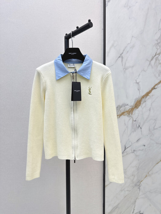 26FW New "Faux-Layered" Knitted Zip-Up Cardigan 🤍🖤
