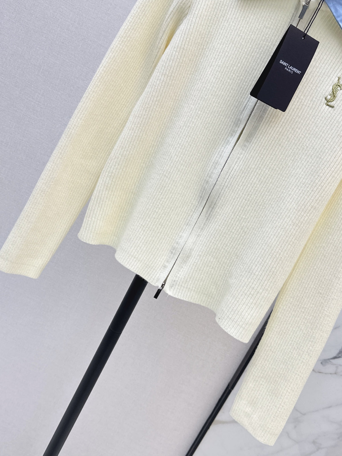 26FW New "Faux-Layered" Knitted Zip-Up Cardigan 🤍🖤