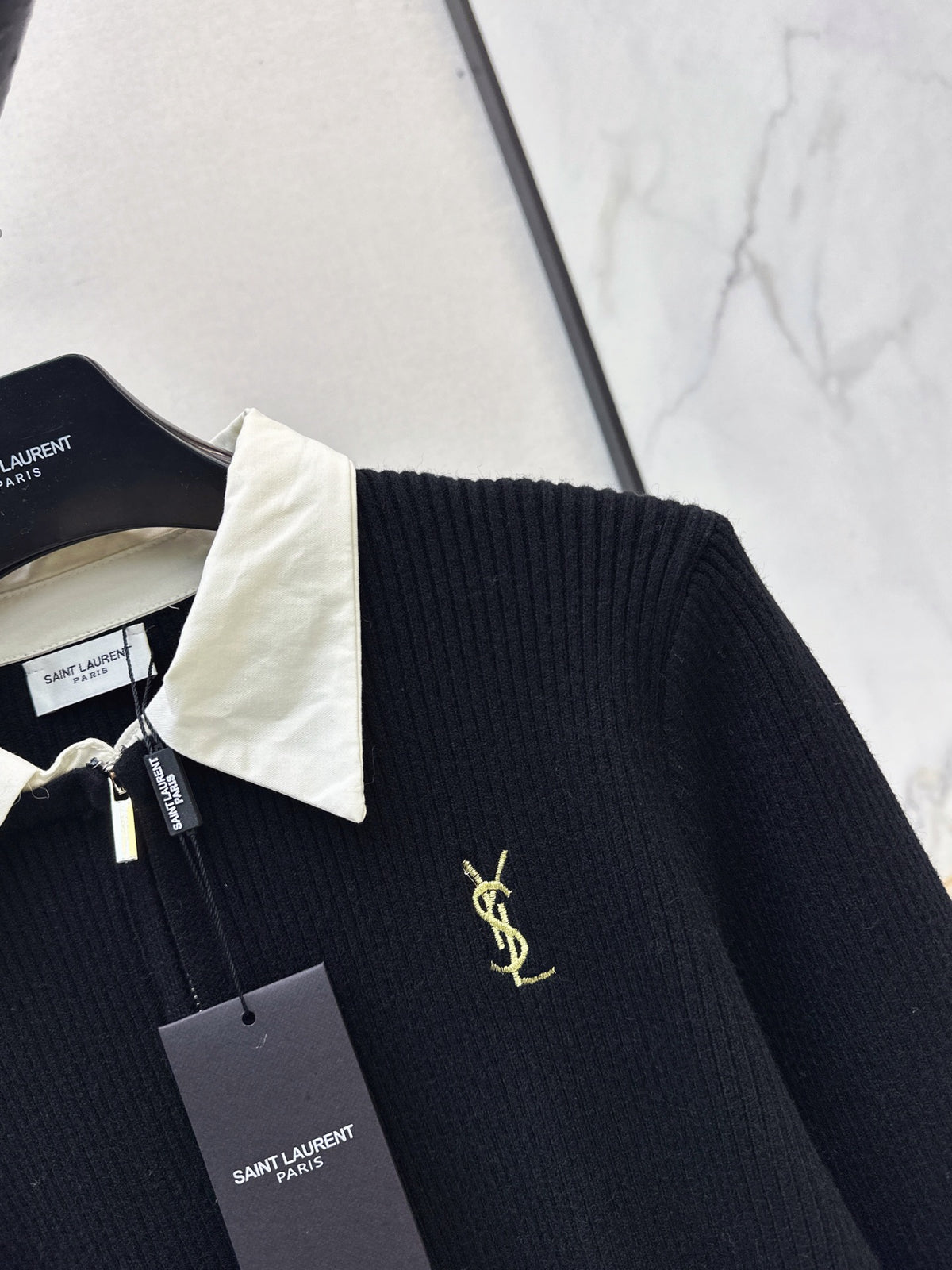 26FW New "Faux-Layered" Knitted Zip-Up Cardigan 🤍🖤