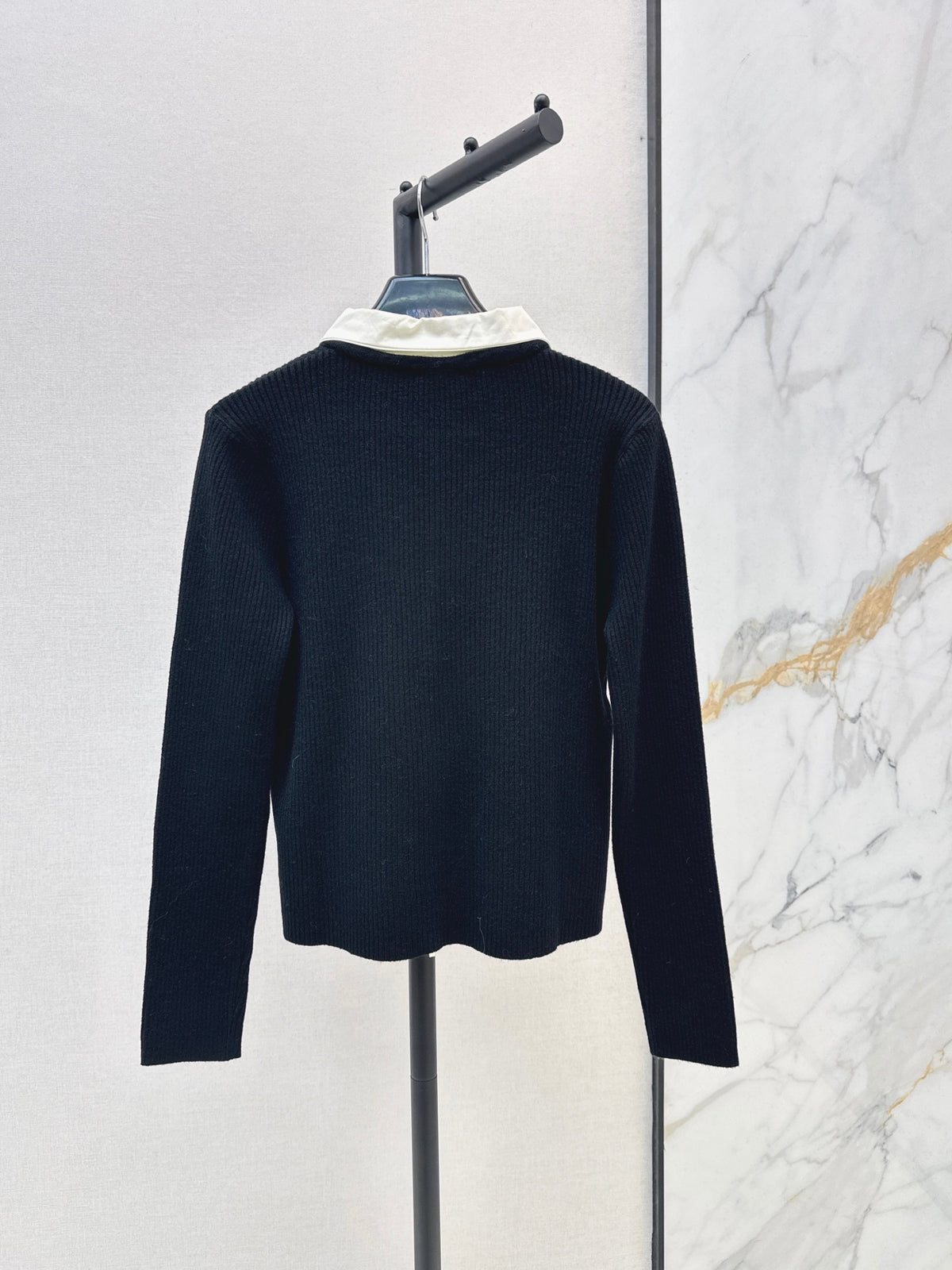 26FW New "Faux-Layered" Knitted Zip-Up Cardigan 🤍🖤