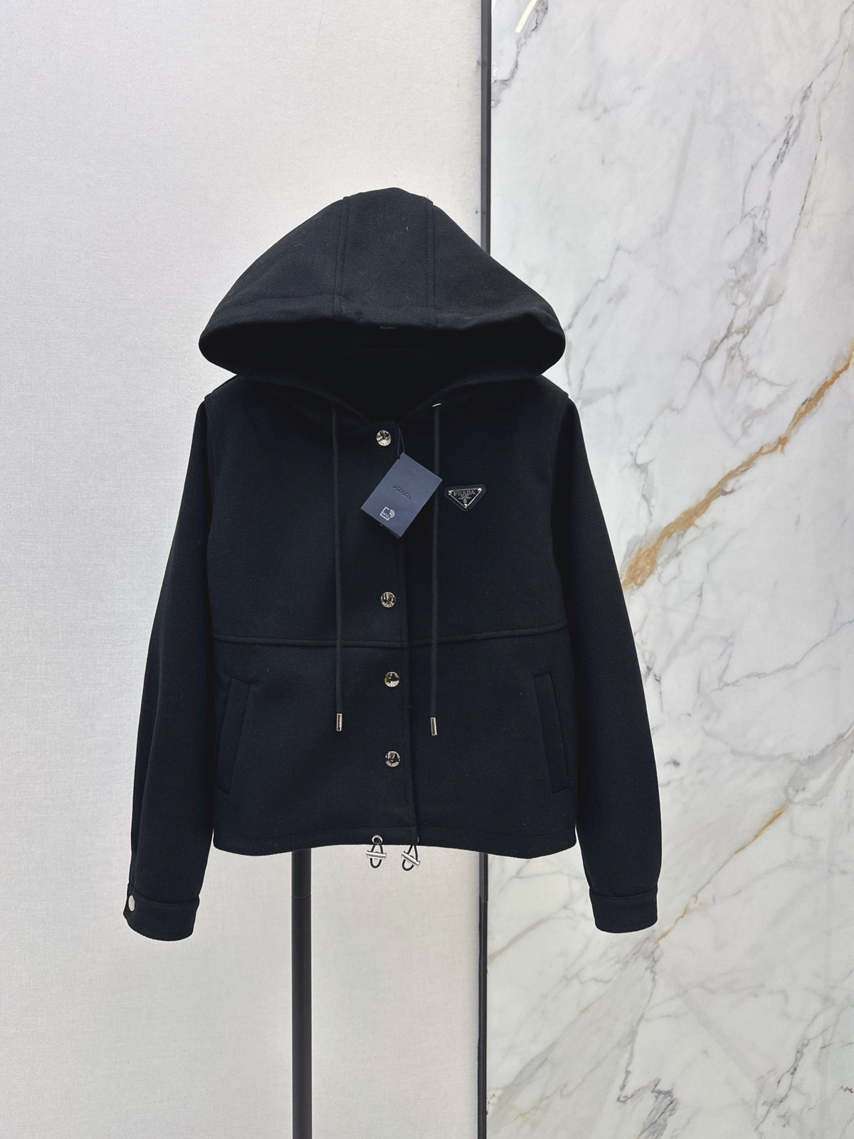 26FW New Wool Coat with Triangular Logo Detail 🖤