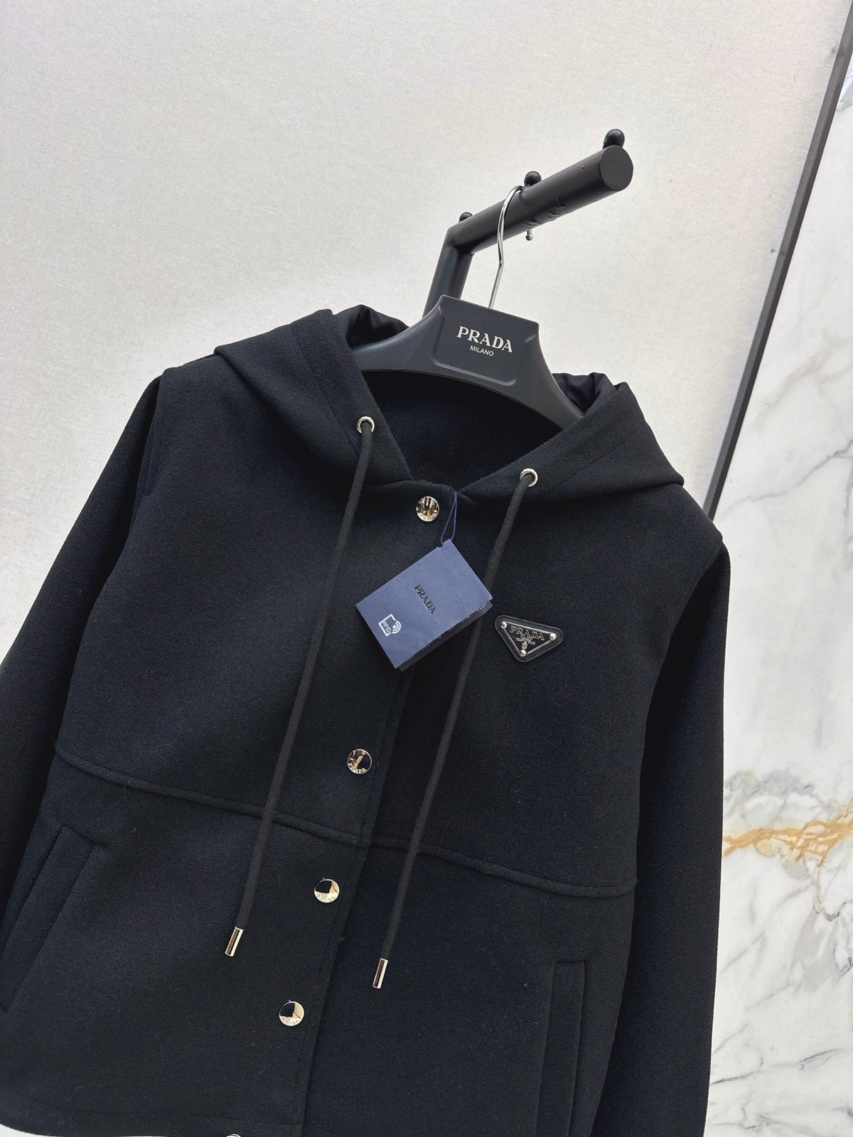 26FW New Wool Coat with Triangular Logo Detail 🖤