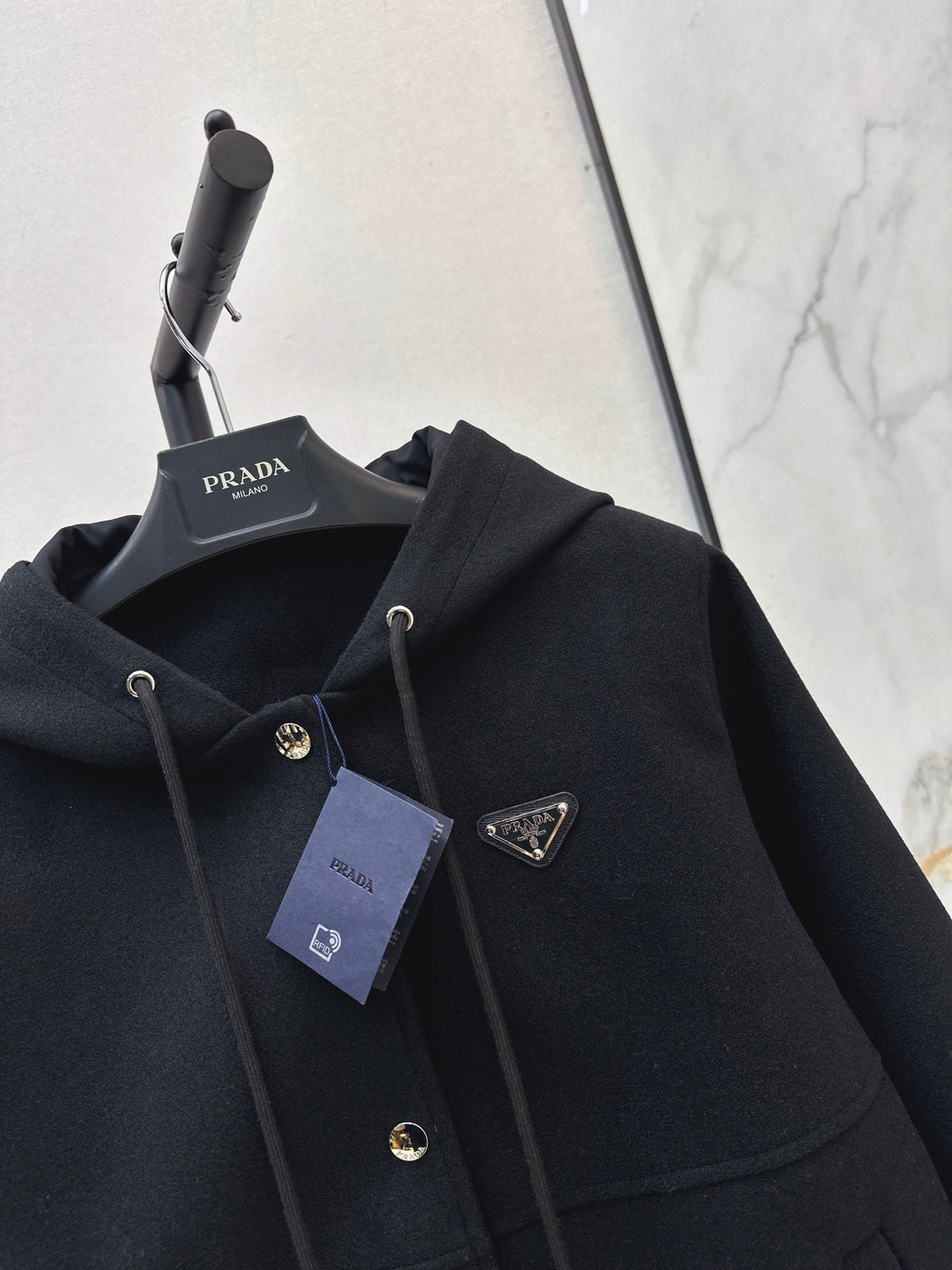 26FW New Wool Coat with Triangular Logo Detail 🖤