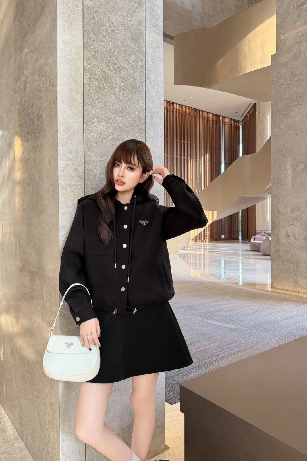 26FW New Wool Coat with Triangular Logo Detail 🖤
