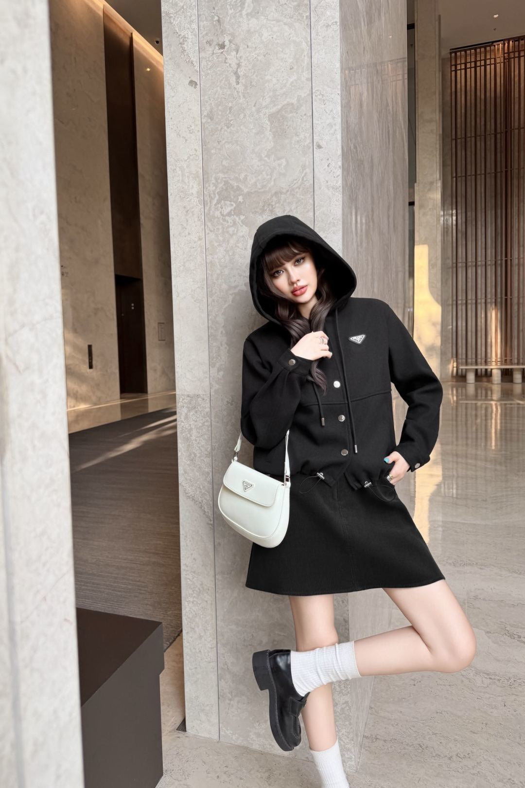 26FW New Wool Coat with Triangular Logo Detail 🖤
