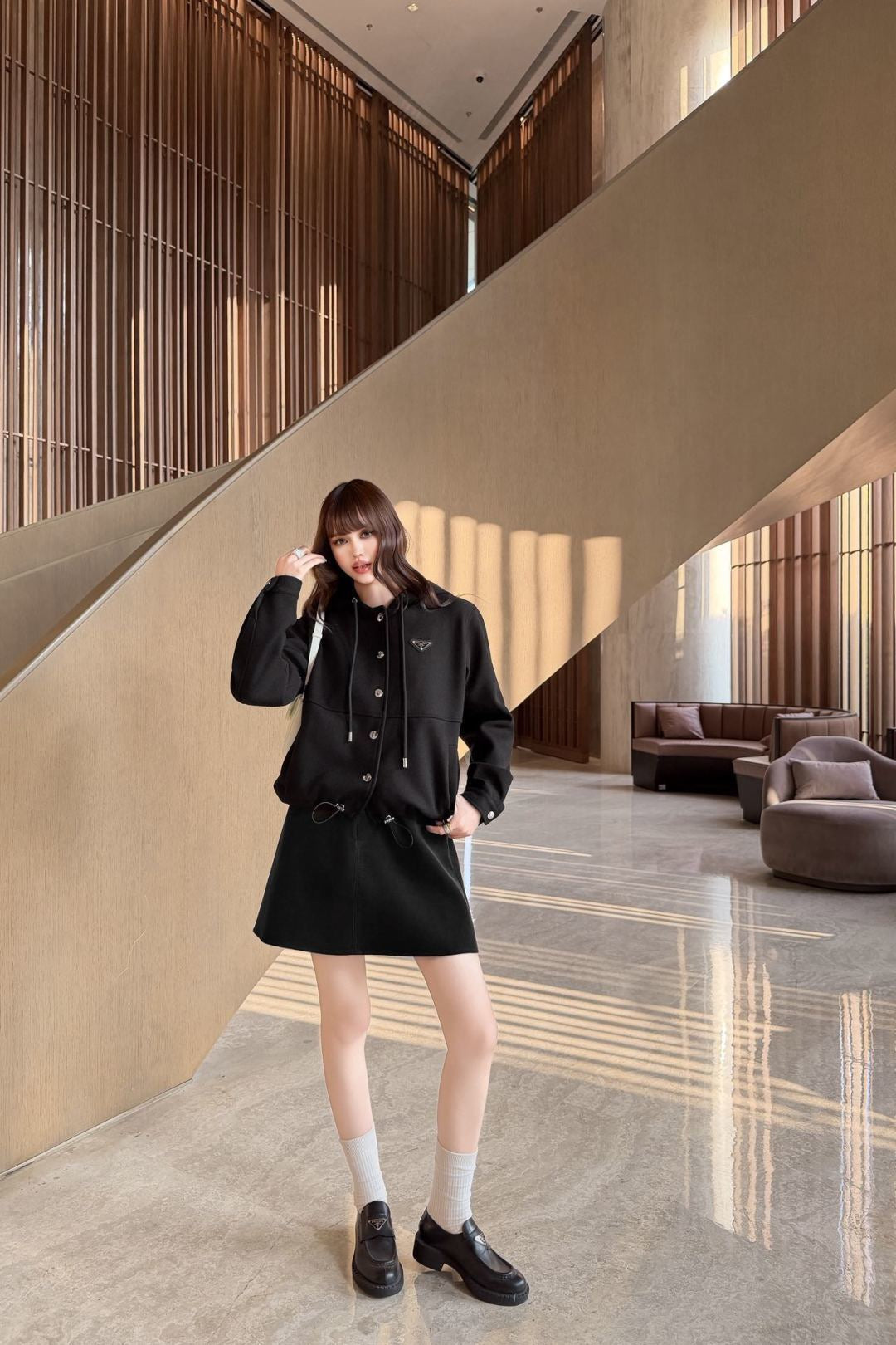 26FW New Wool Coat with Triangular Logo Detail 🖤