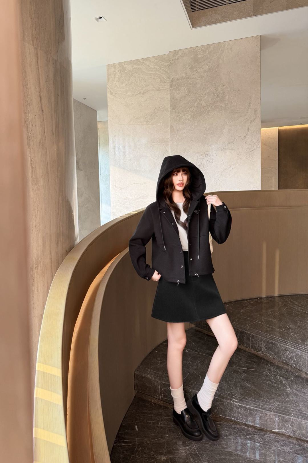 26FW New Wool Coat with Triangular Logo Detail 🖤