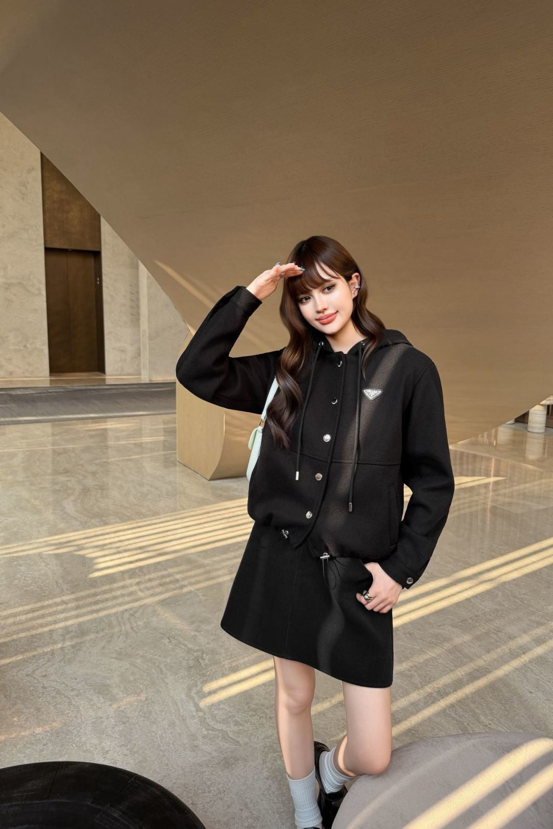 26FW New Wool Coat with Triangular Logo Detail 🖤